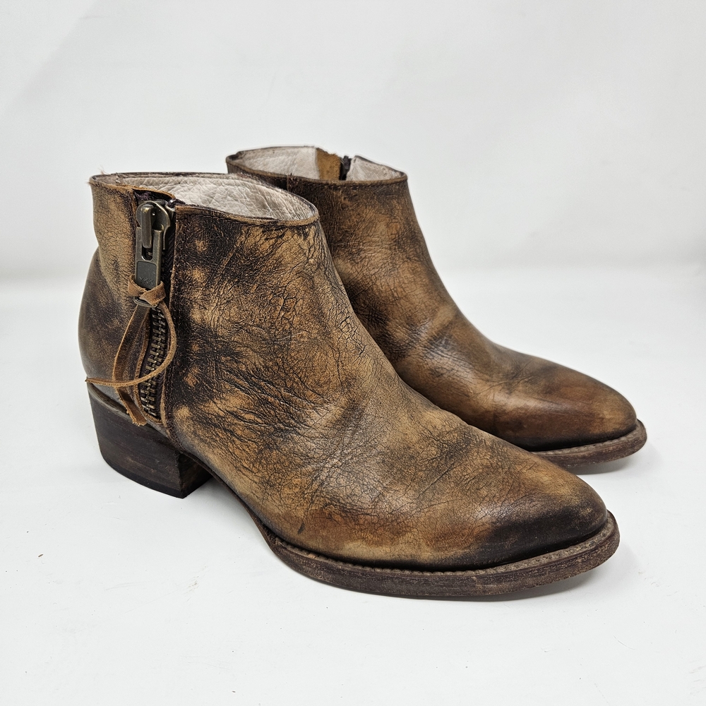 Freebird By Steven Onyx Brown Leather Ankle Boots - Picture 4 of 10